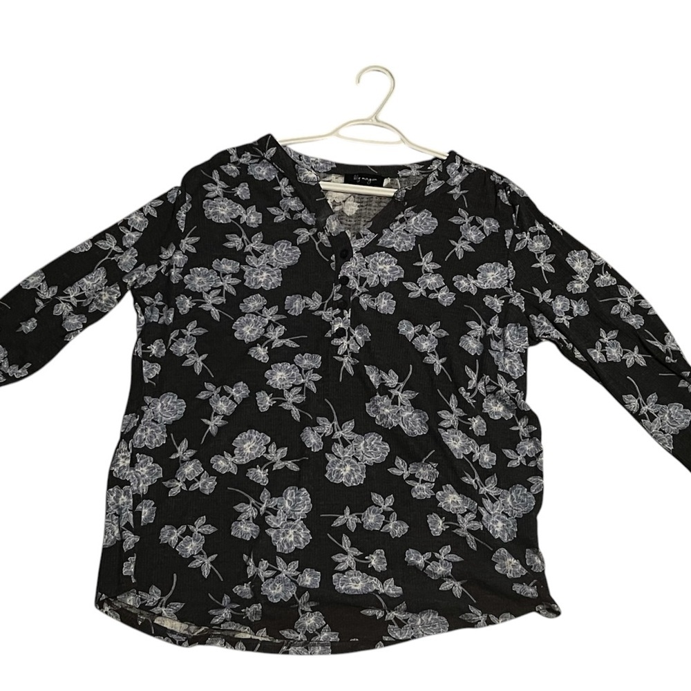 Floral Blue and White Women's Top